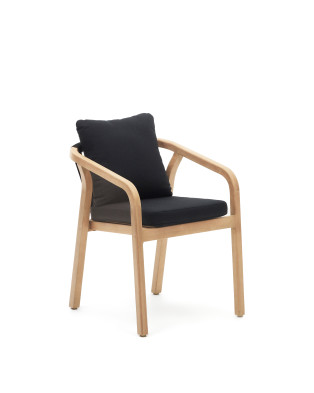 Стул La Forma Malaret 58 x 65 x h75 см, из массива эвкалипта и чёрного шнура