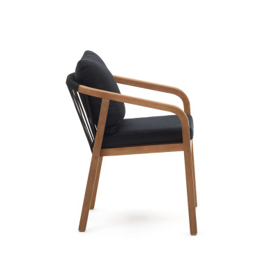 Стул La Forma Malaret 58 x 65 x h75 см, из массива эвкалипта и чёрного шнура