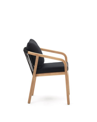 Стул La Forma Malaret 58 x 65 x h75 см, из массива эвкалипта и чёрного шнура