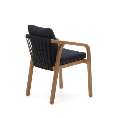 Стул La Forma Malaret 58 x 65 x h75 см, из массива эвкалипта и чёрного шнура