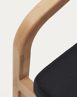 Стул La Forma Malaret 58 x 65 x h75 см, из массива эвкалипта и чёрного шнура
