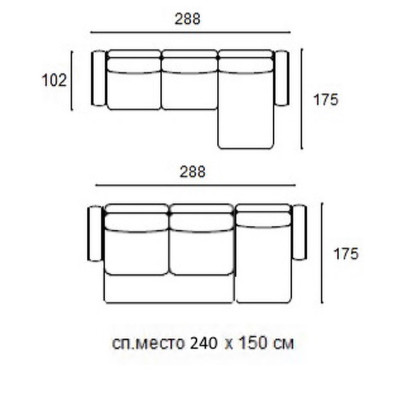 Угловой диван-кровать Punta Dream Mod Interiors Selection 288 x 175 x 88h nc89425