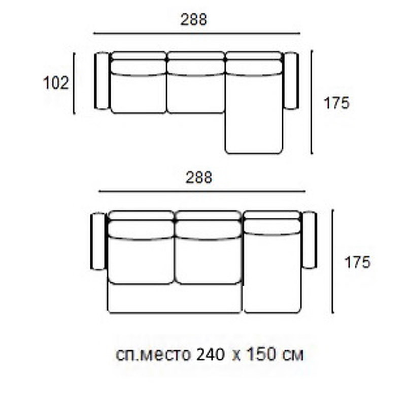 Угловой диван-кровать Punta Dream Mod Interiors Selection 288 x 175 x 88h nc89425