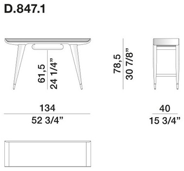 Размеры Письменный стол Molteni D.847.1