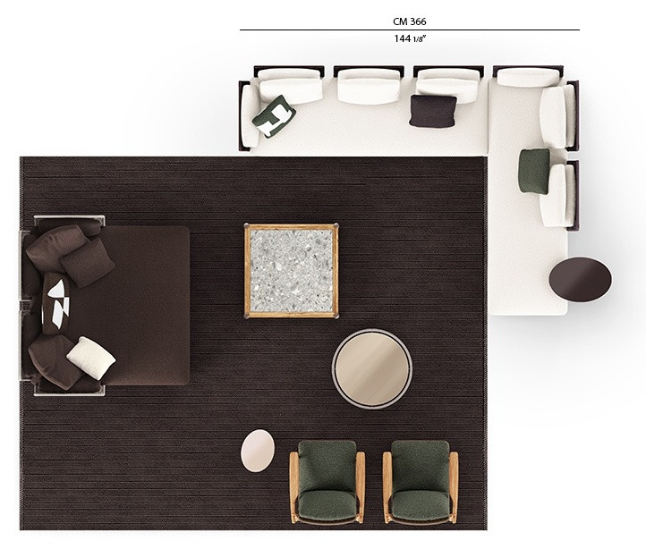 Кушетка Minotti Amii - материал