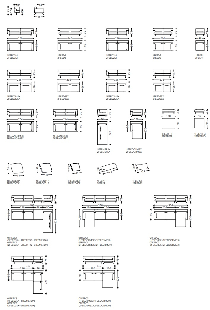 Размеры Диван Alberta Feenix Размеры Диван Alberta Feenix